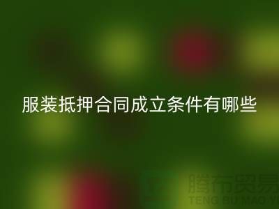 服装抵押合同成立条件有哪些规定和要求@米兰(中国)体育官方网站库存布料厂家