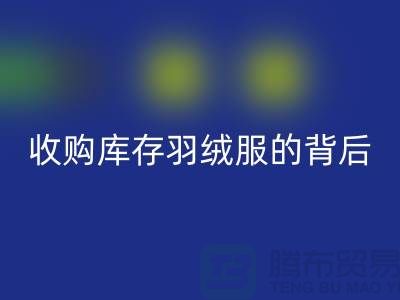 收购库存羽绒服的背后隐藏着巨大的商机-二手羽绒服米兰（中国）体育官方网站市场